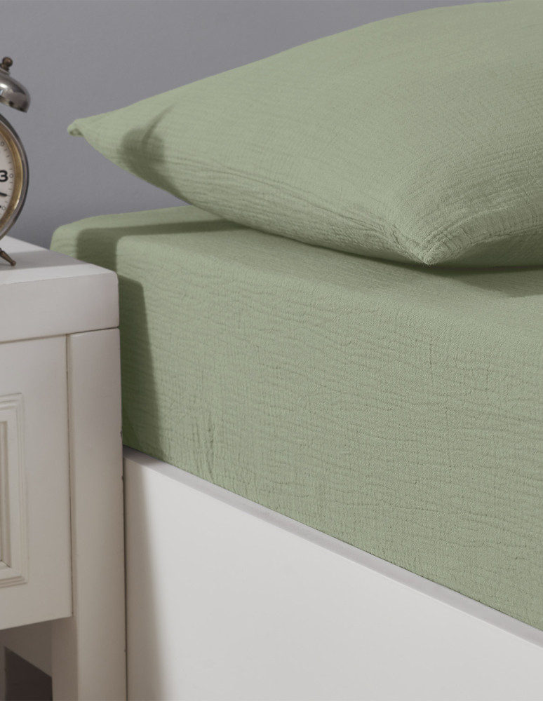 Drap housse en gaze de coton bonnet...