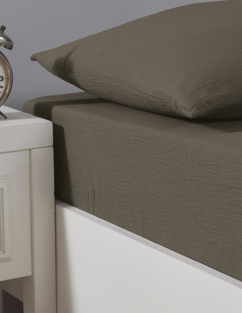 Drap housse en gaze de coton bonnet...