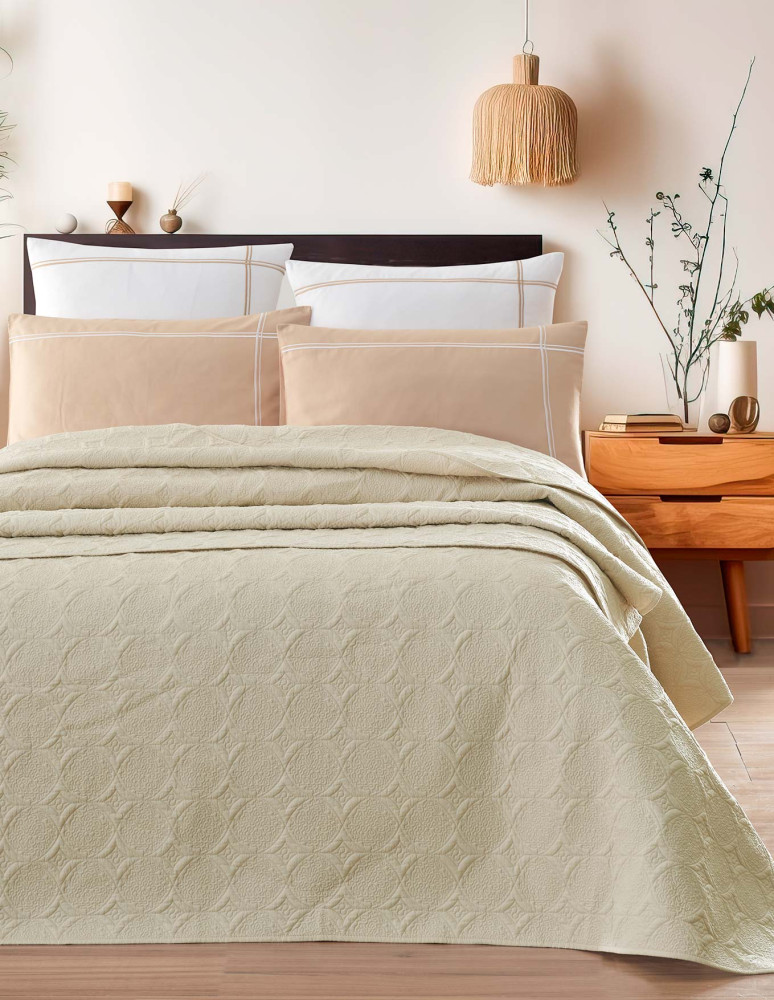 Couvre lit en percale de coton...