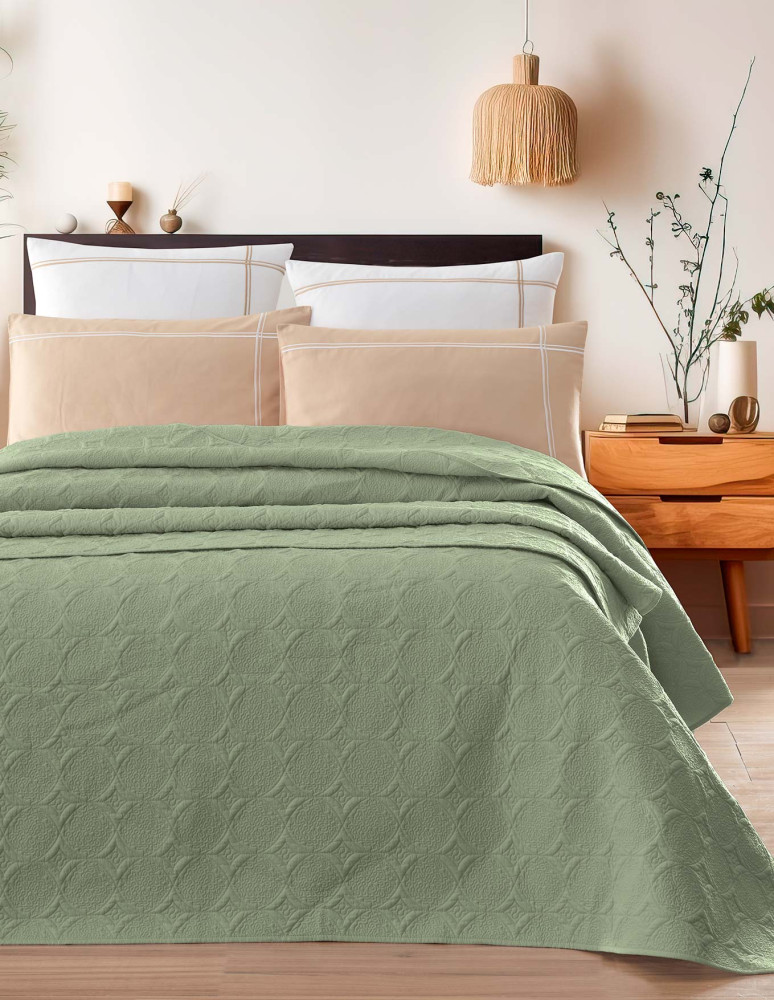 Couvre lit en percale de coton...