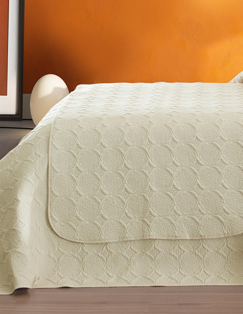 Chemin de lit en percale de coton...