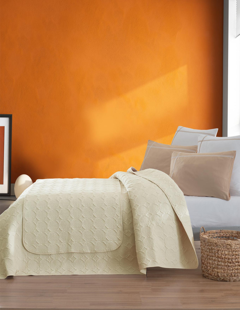 Chemin de lit en percale de coton...