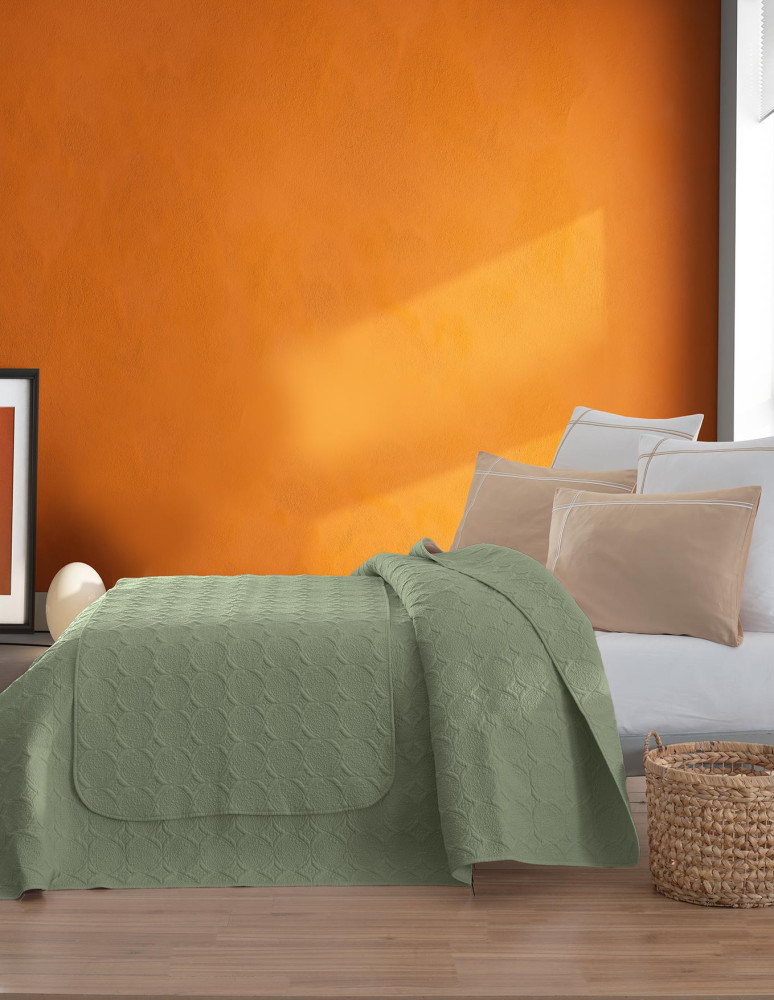 Chemin de lit en percale de coton...