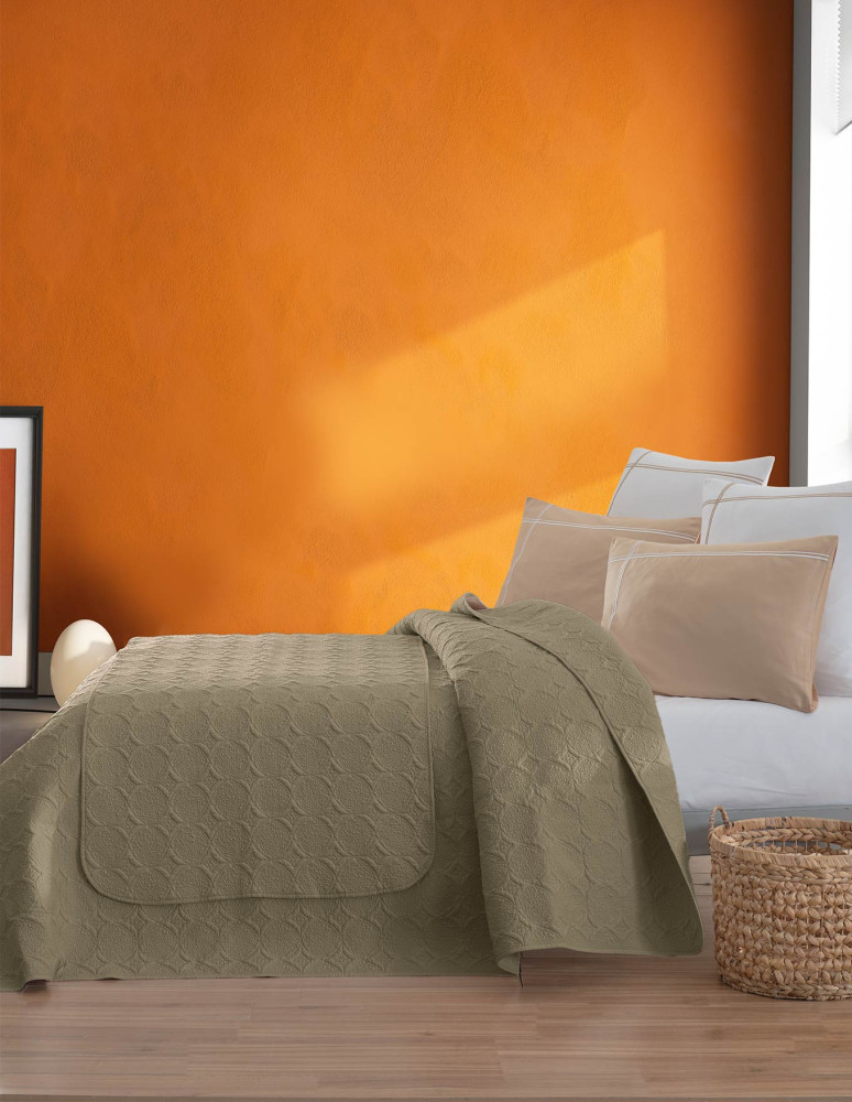 Chemin de lit en percale de coton...