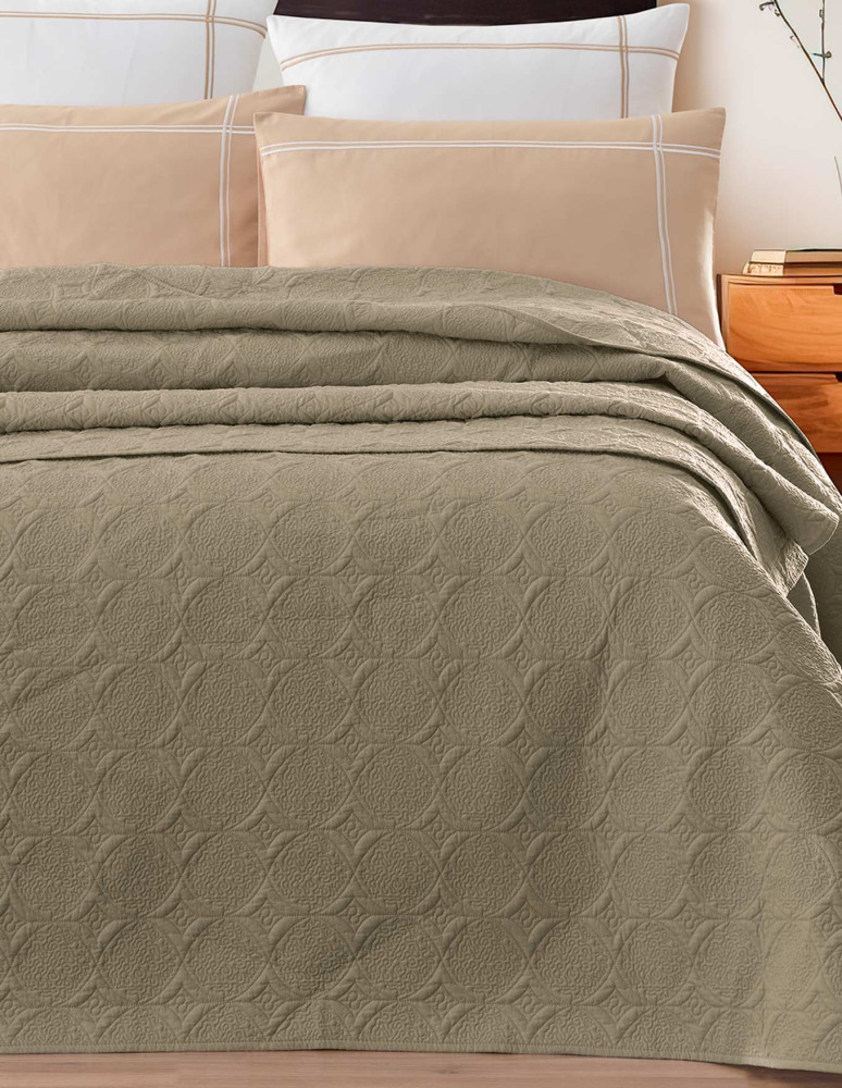 Couvre lit en percale de coton...