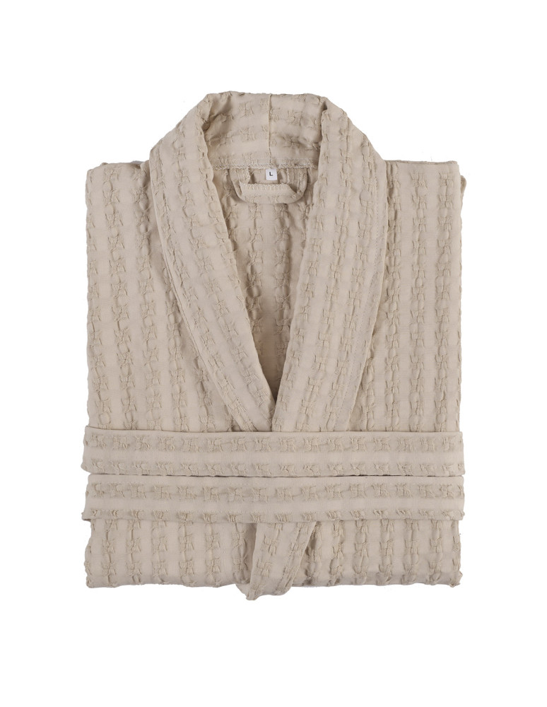 Peignoir mixte en coton WAFFLE KNOTE