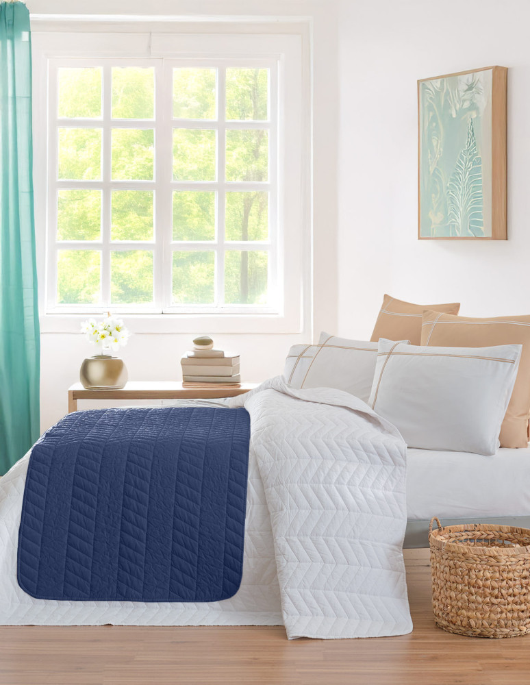 Chemin de lit en percale de coton...