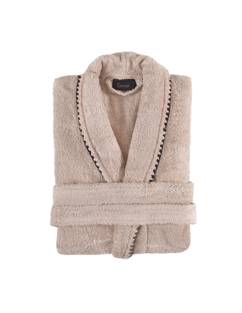 Peignoir mixte col châle point...