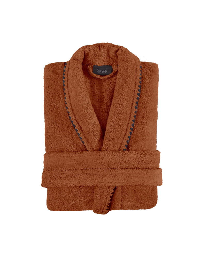 Peignoir mixte col châle point...