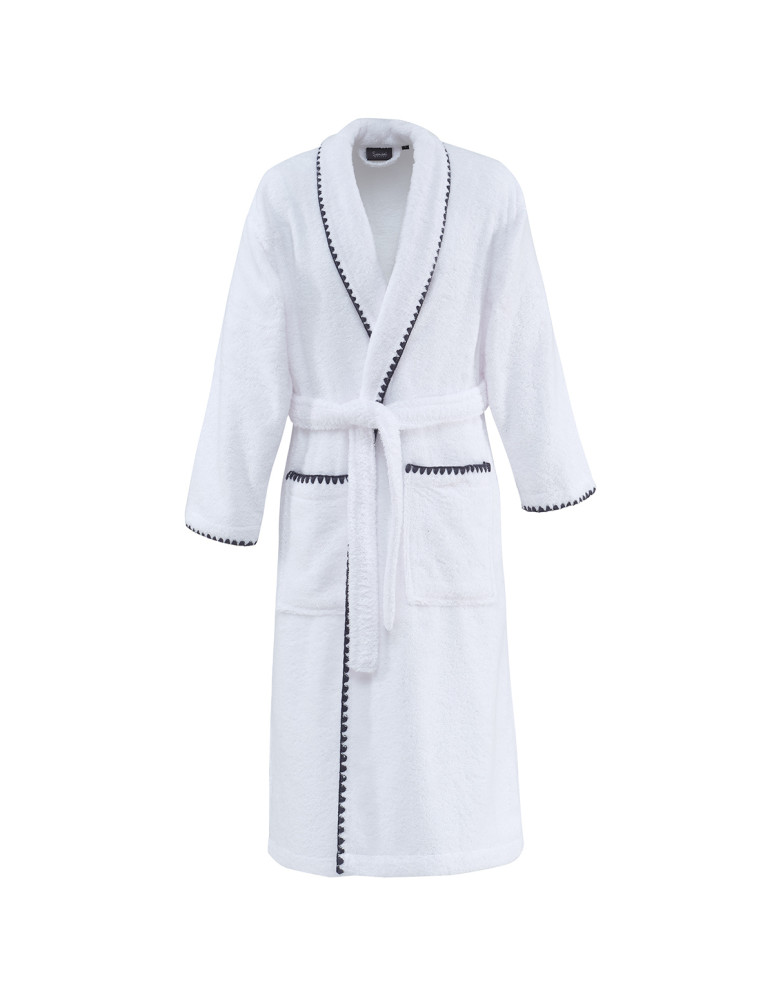 Peignoir mixte col châle point...