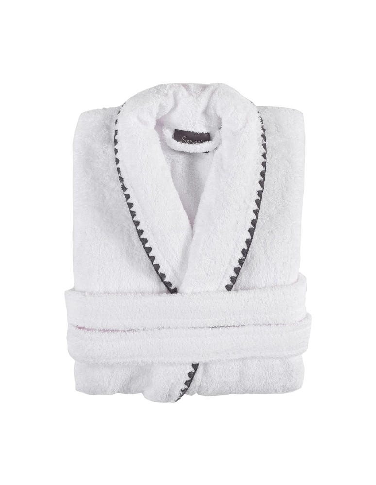 Peignoir mixte col châle point...