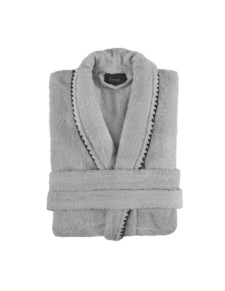 Peignoir mixte col châle point...