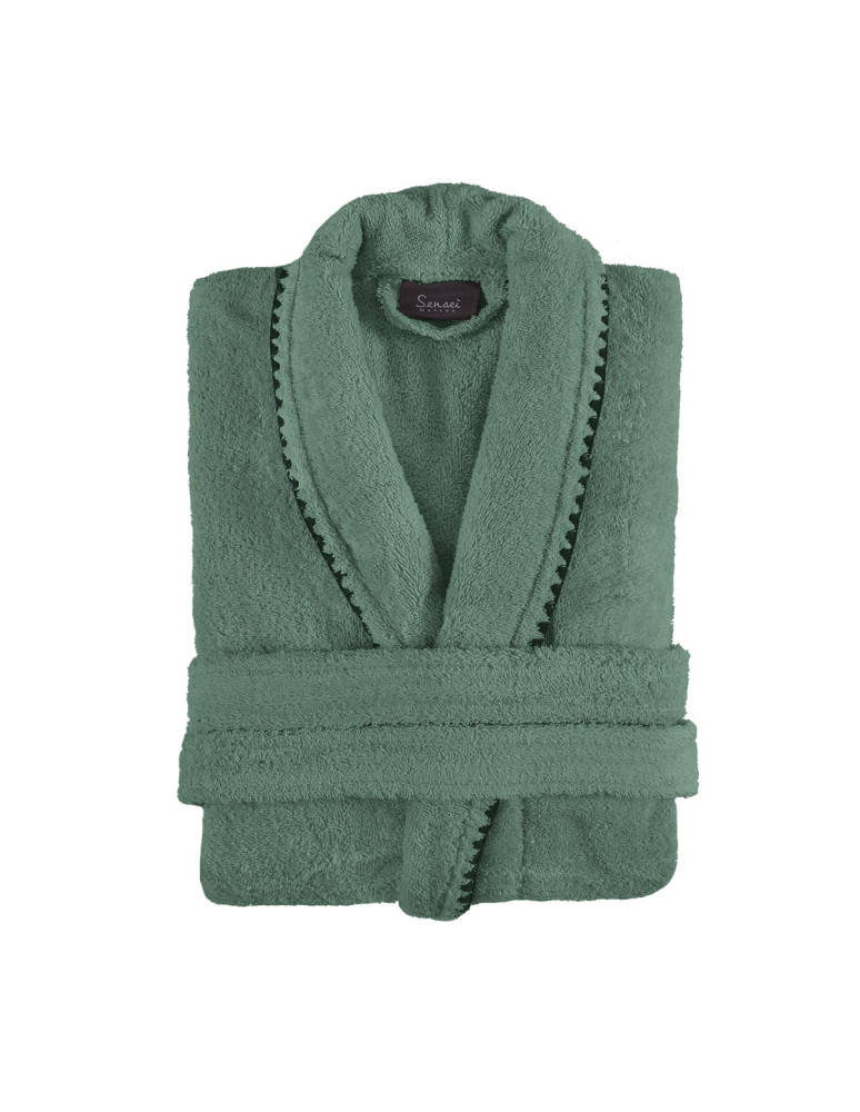 Peignoir mixte col châle point...