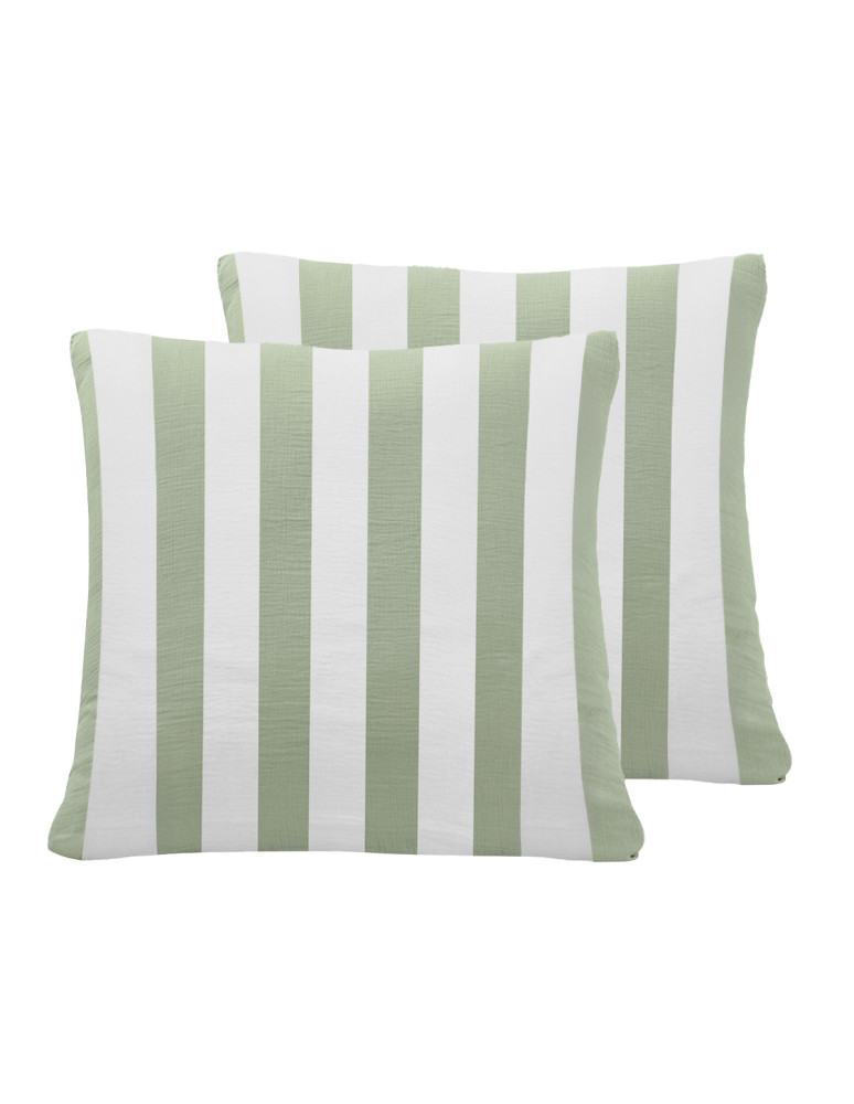 Lot de 2 taies d'oreiller gaze de...