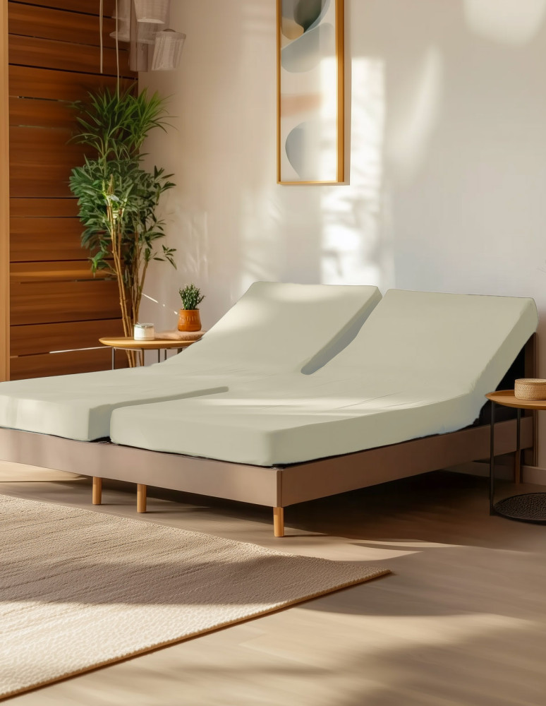 Drap housse en percale de coton pour...