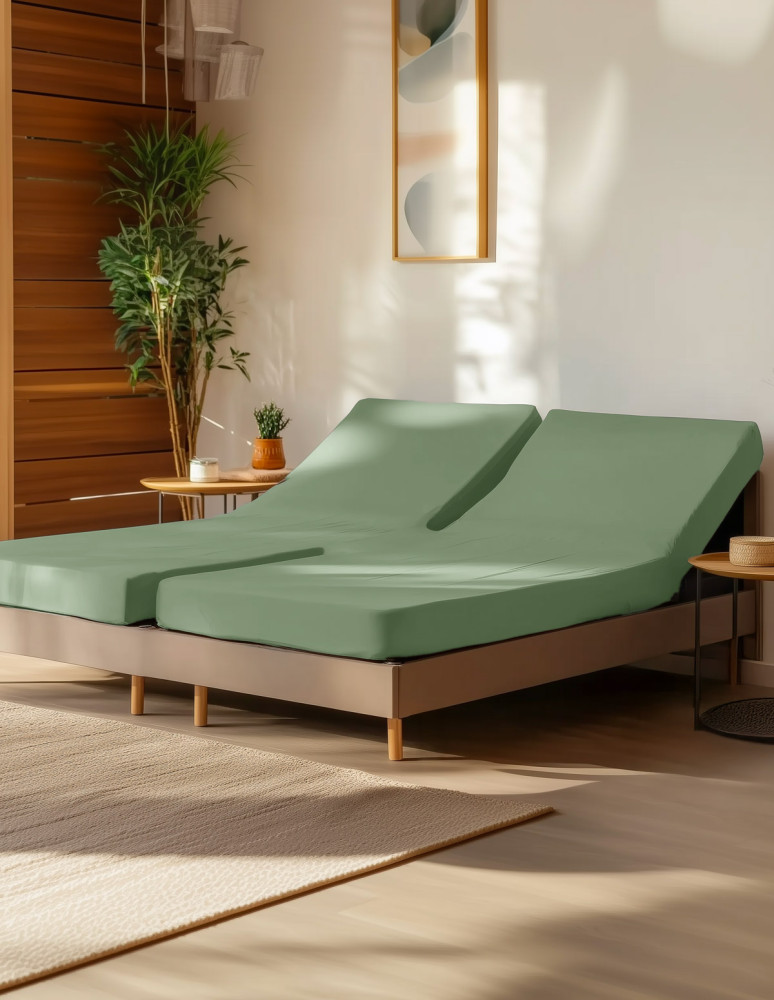 Drap housse en percale de coton pour...