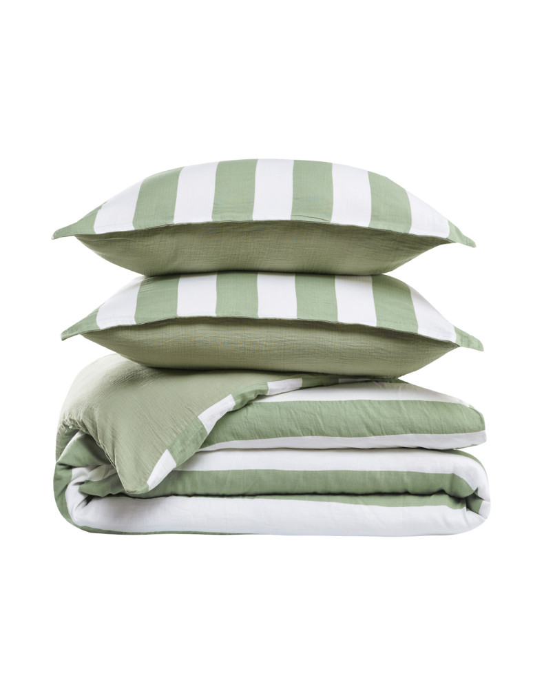 Parure housse de couette gaze de...