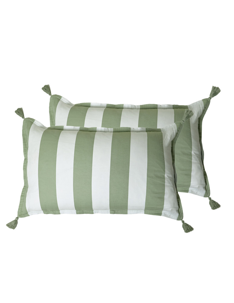 Lot de 2 housses de coussin gaze de...