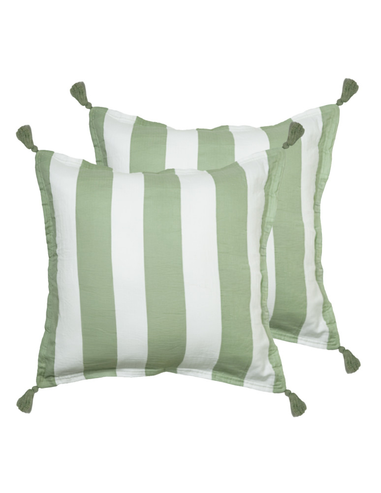 Lot de 2 housses de coussin gaze de...