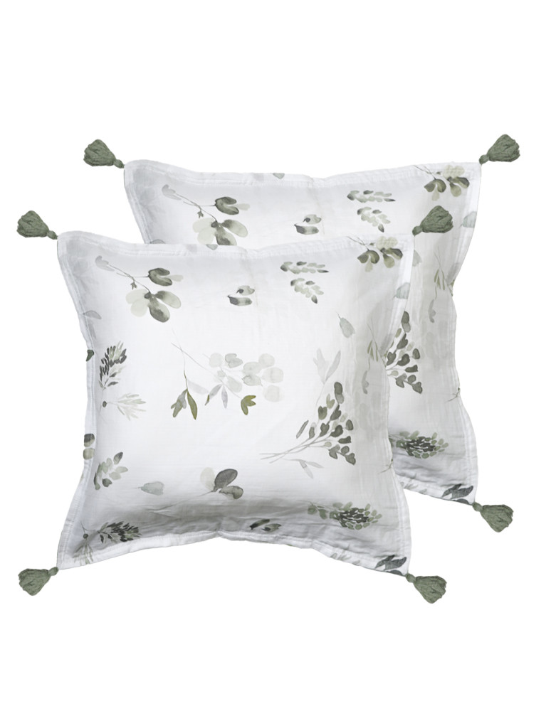 Lot de 2 housses de coussin gaze de...