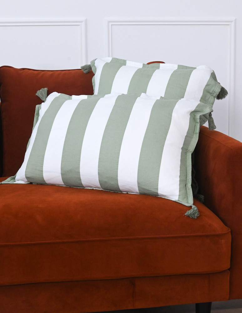 Lot de 2 housses de coussin gaze de...