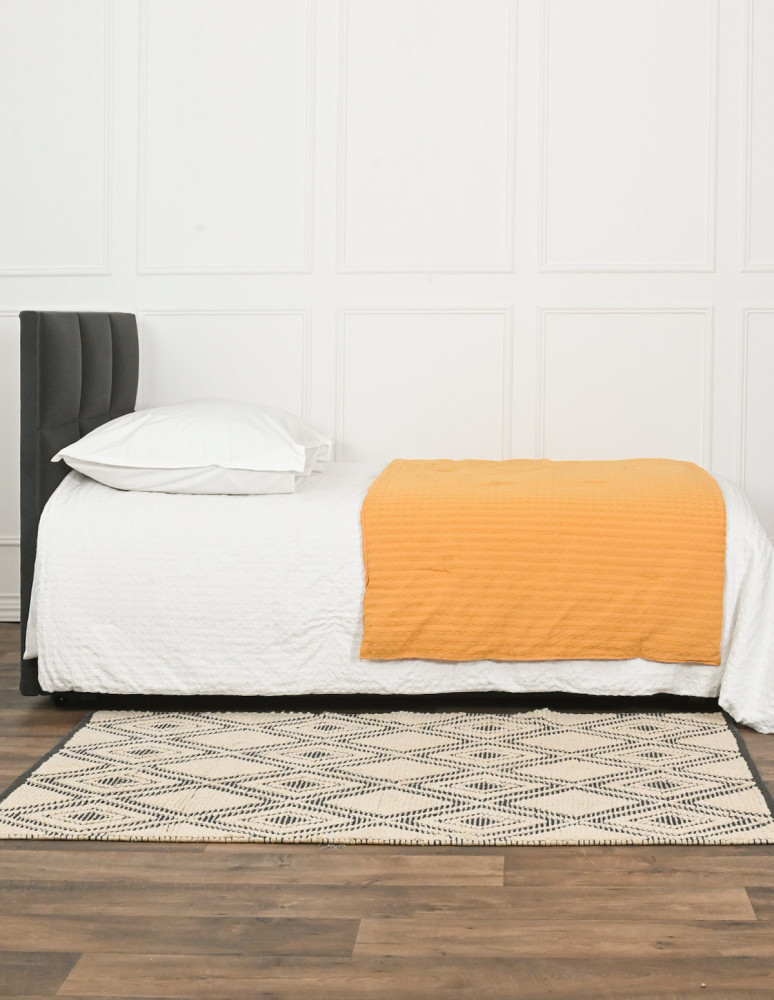 Chemin de lit en coton lavé WAFFLE KNOTE