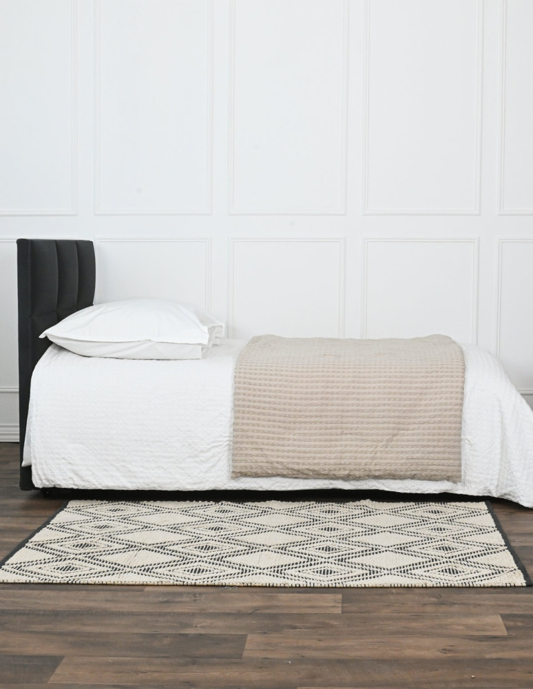 Chemin de lit en coton lavé WAFFLE KNOTE