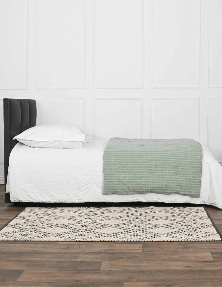 Chemin de lit en coton lavé WAFFLE KNOTE