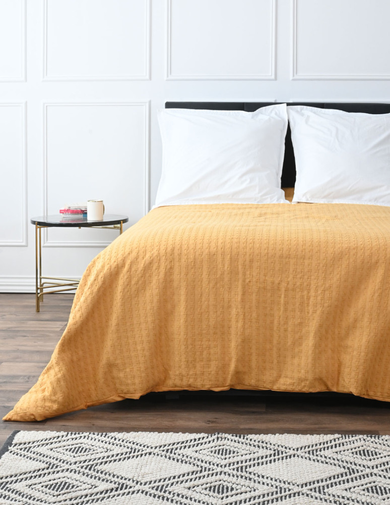 Couvre lit en coton lavé WAFFLE KNOTE