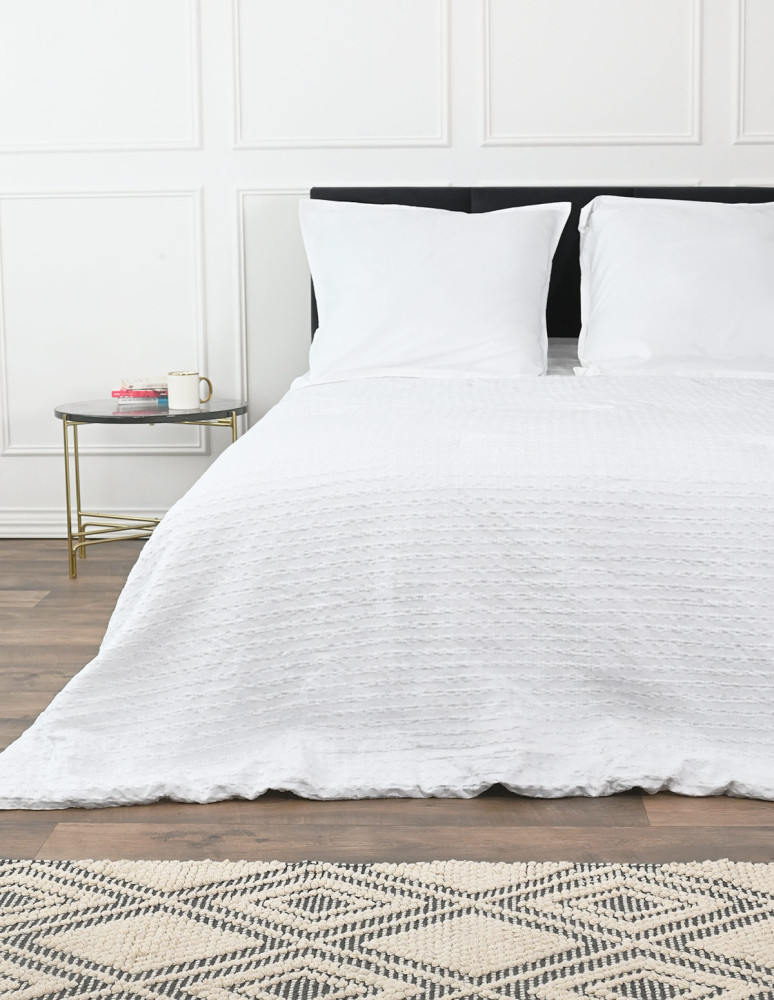 Couvre lit en coton lavé WAFFLE KNOTE