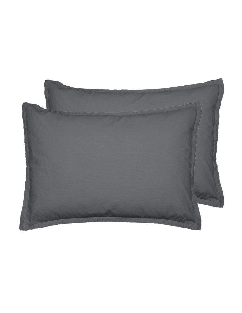 Lot de 2 taies d'oreiller en coton...