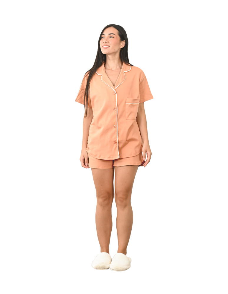 Pyjama femme chemise + short en...