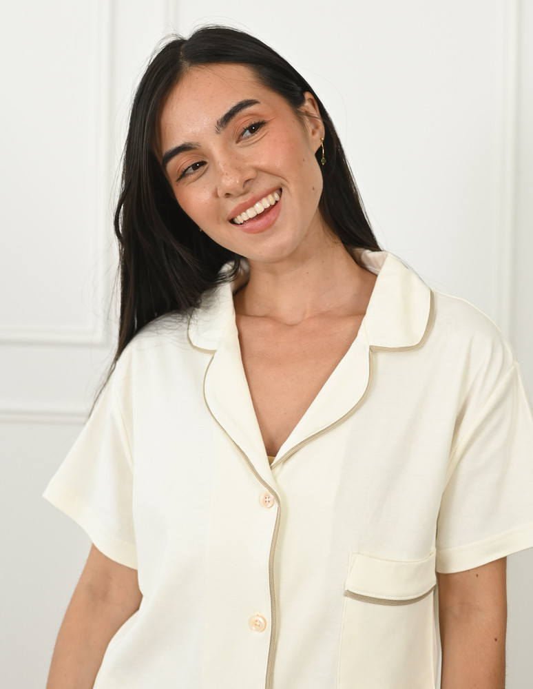 Pyjama femme chemise + short en...