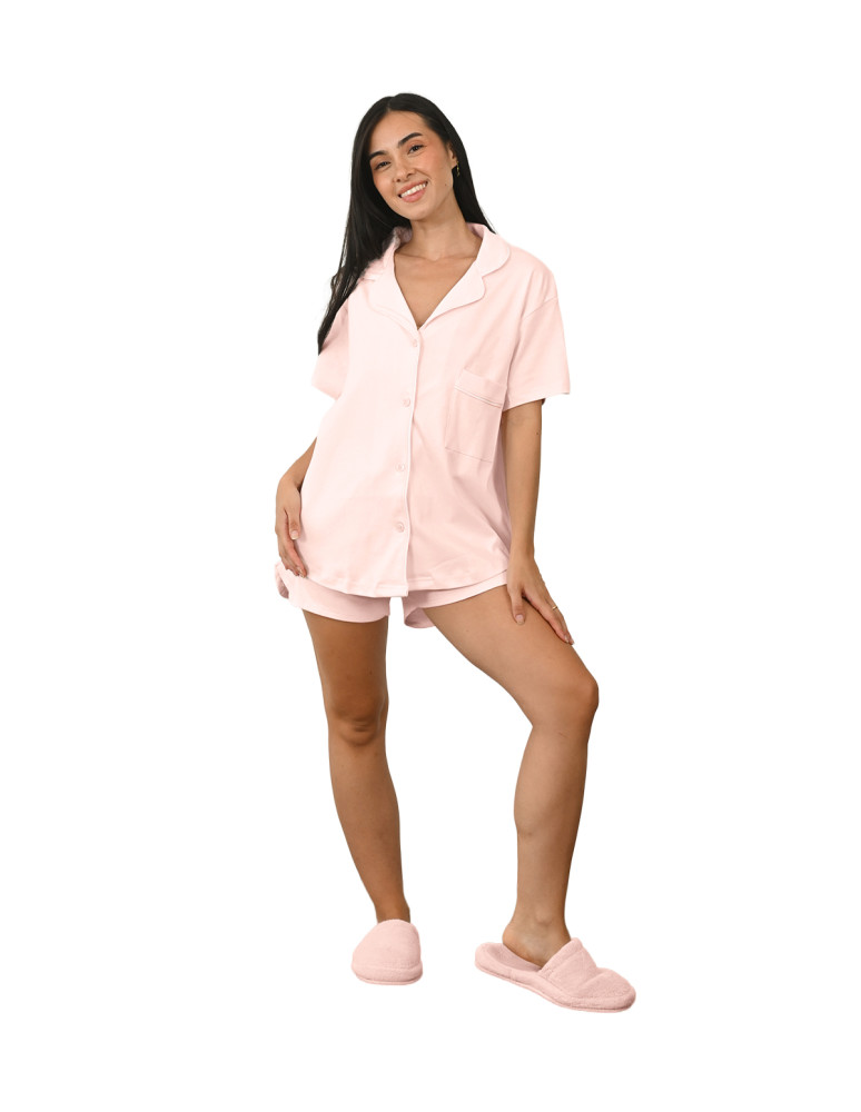 Pyjama femme chemise + short en...