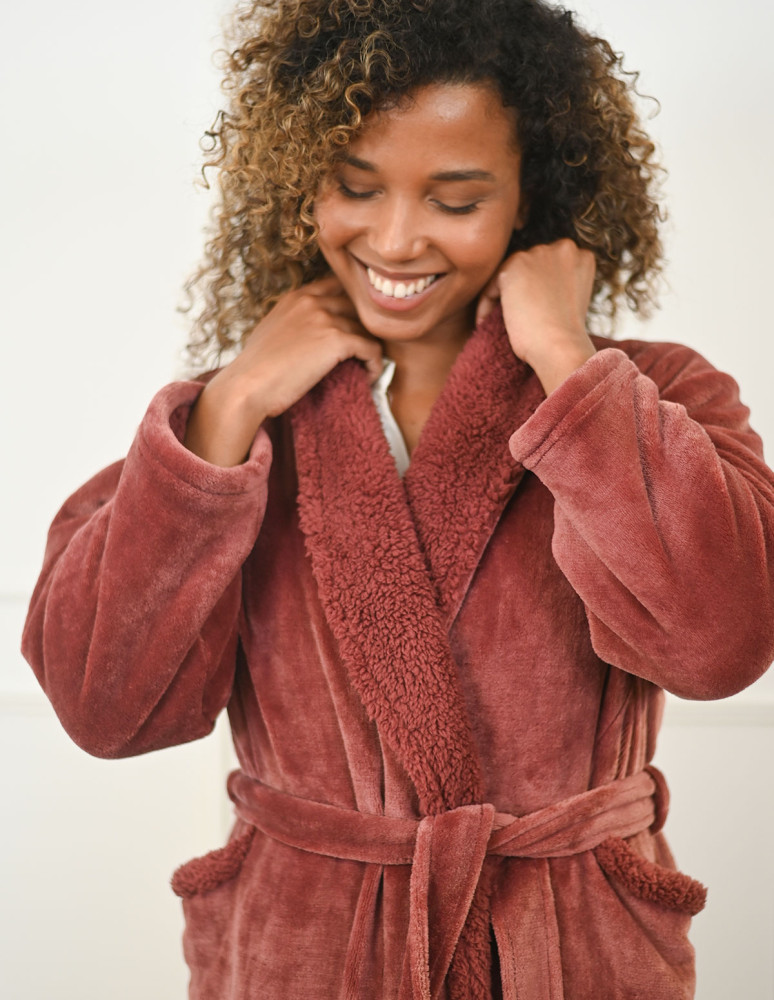 Peignoir mixte polaire chaud doublé...