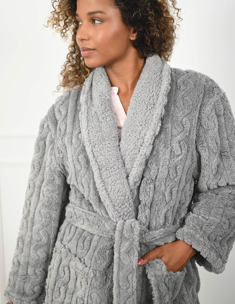 Peignoir polaire mixte doux et chaux...