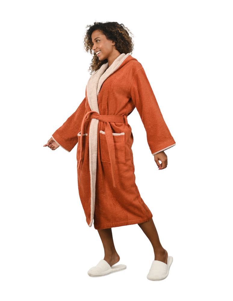 Peignoir mixte à capuche bicolore 420...