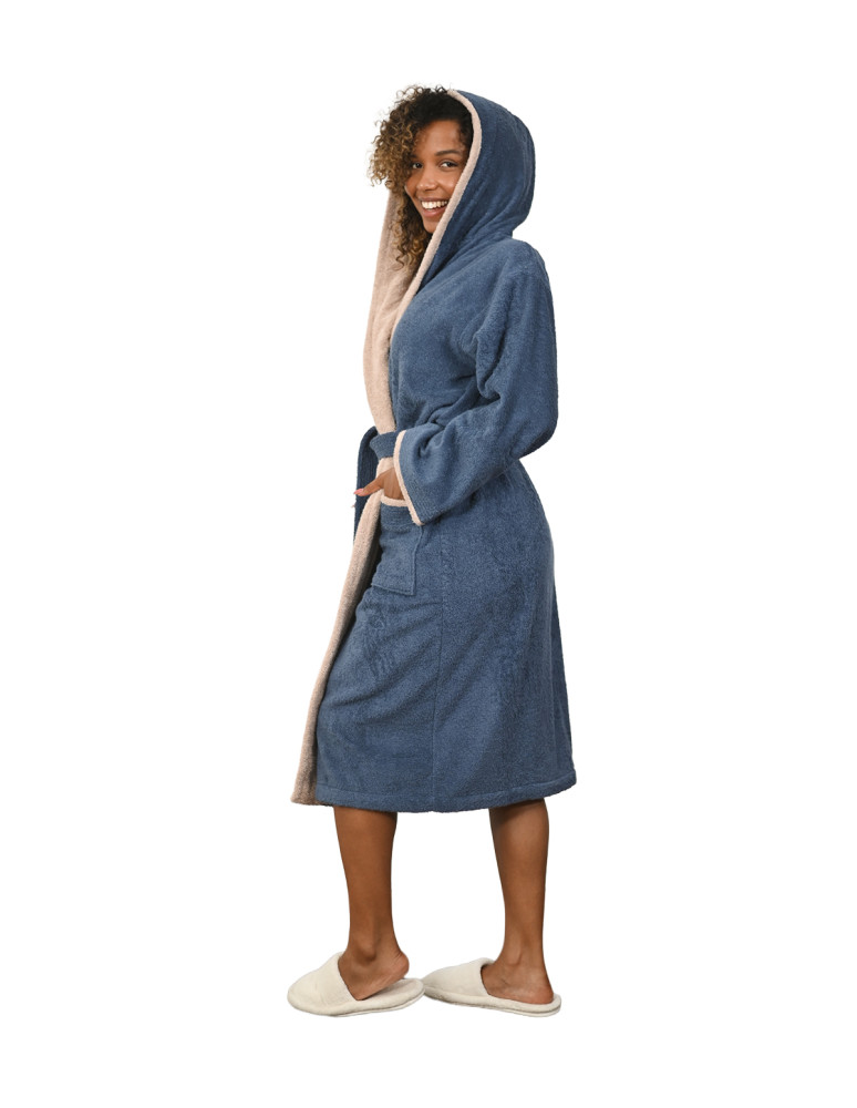 Peignoir mixte à capuche bicolore 420...