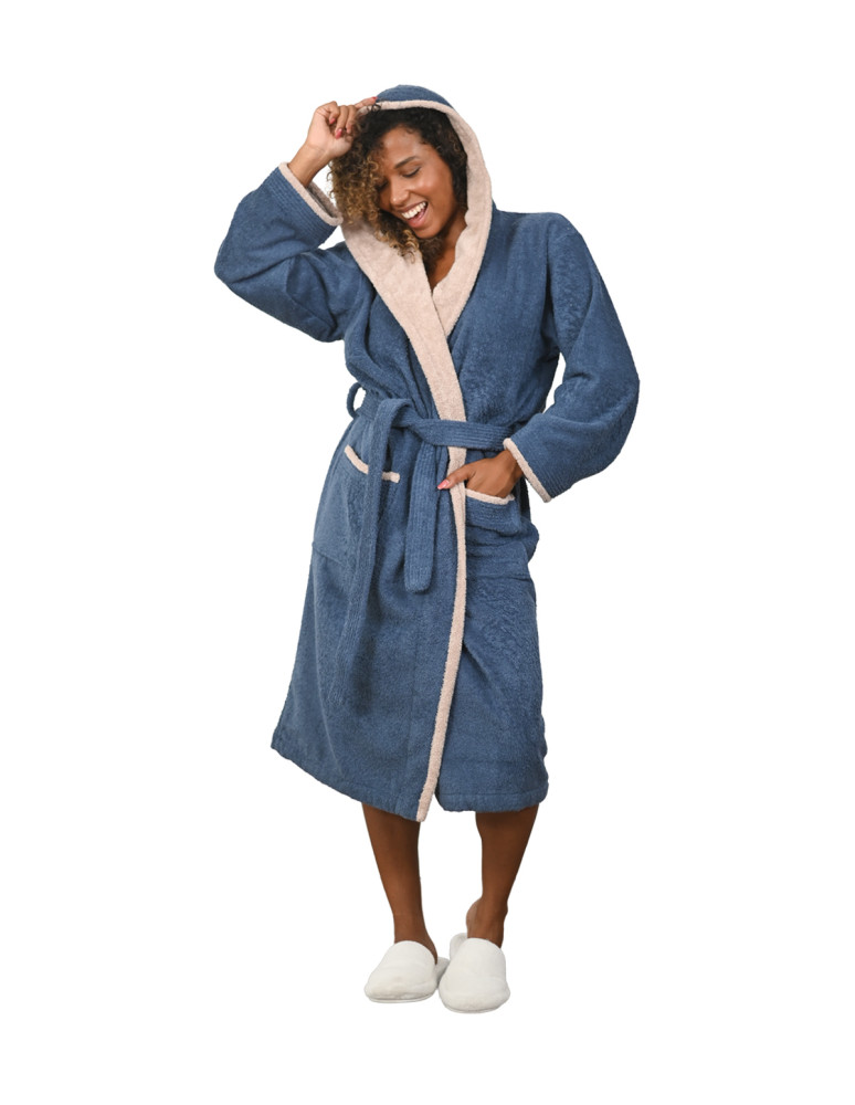 Peignoir mixte à capuche bicolore 420...