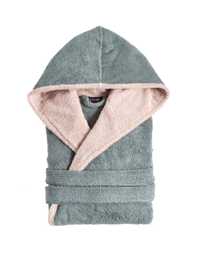 Peignoir mixte à capuche bicolore 420...