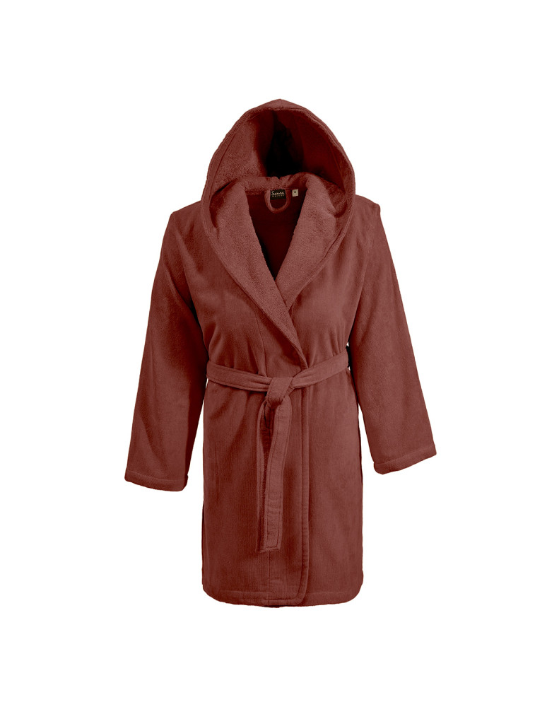 Peignoir court à capuche velours...