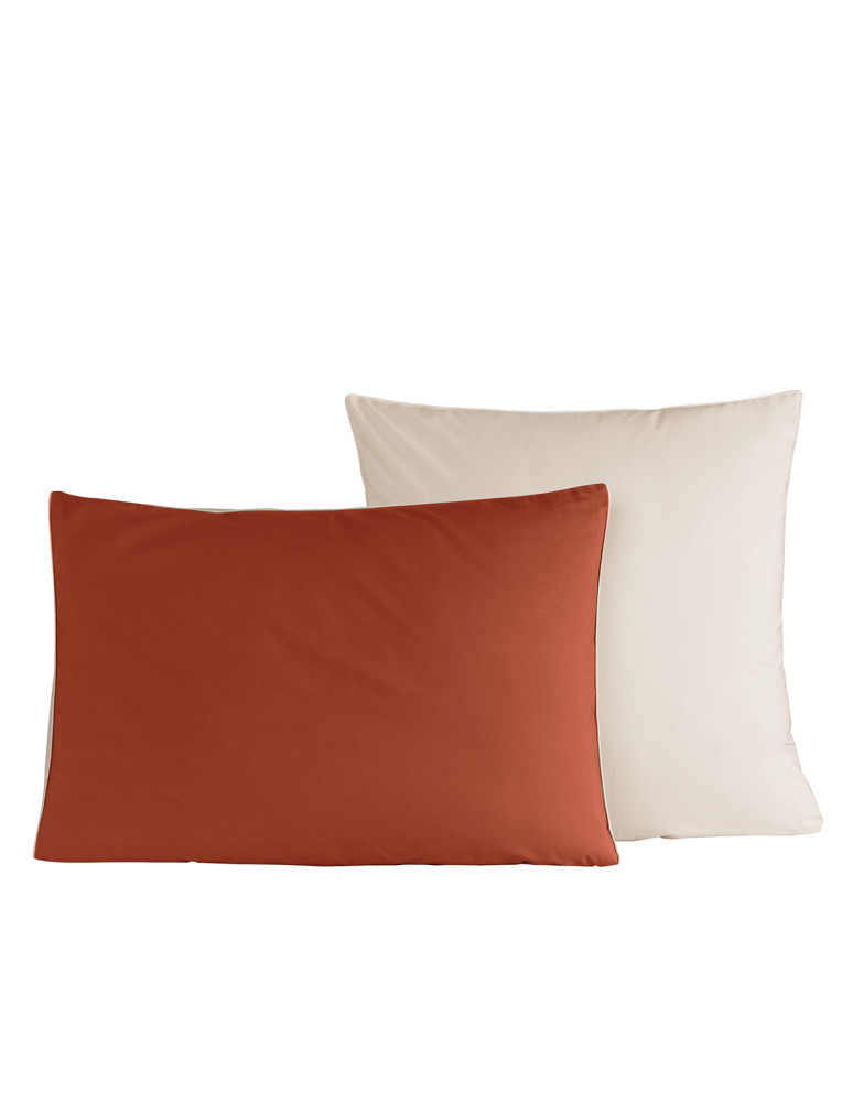 Lot de 2 taies d'oreiller bicolores...