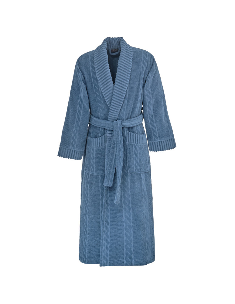 Peignoir mixte col châle jacquard...