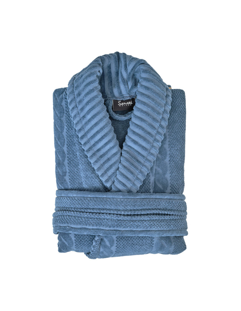 Peignoir mixte col châle jacquard...