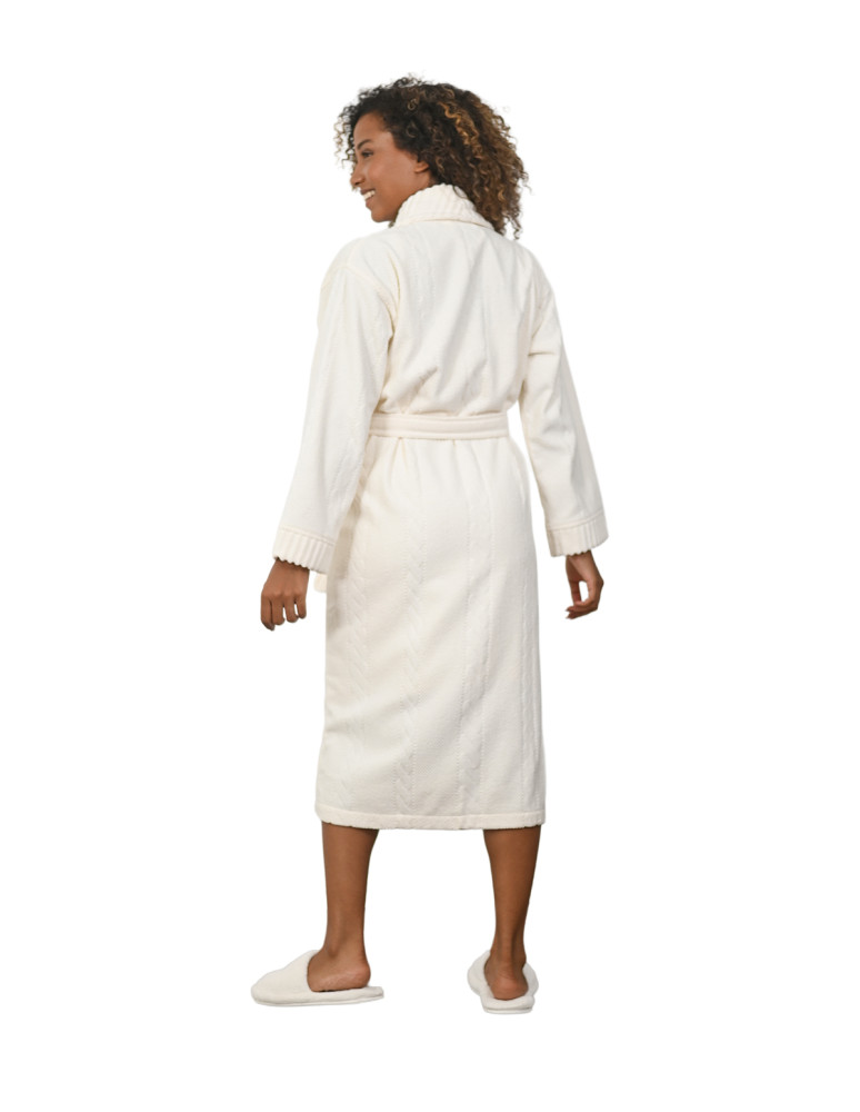 Peignoir mixte col châle jacquard...