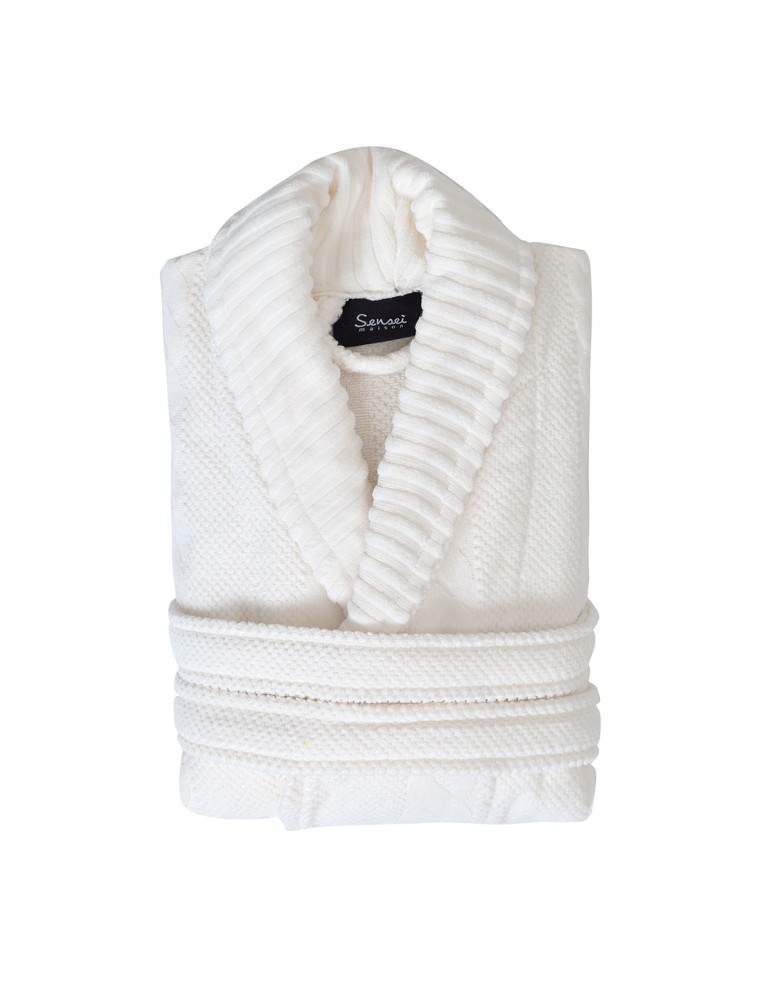 Peignoir mixte col châle jacquard...