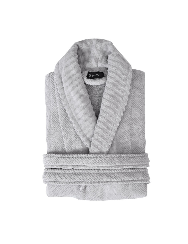 Peignoir mixte col châle jacquard...