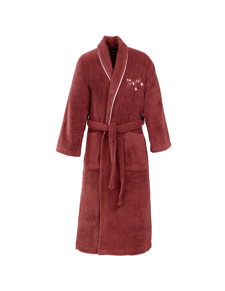 Peignoir brodé col châle 420 g/m² ELISE