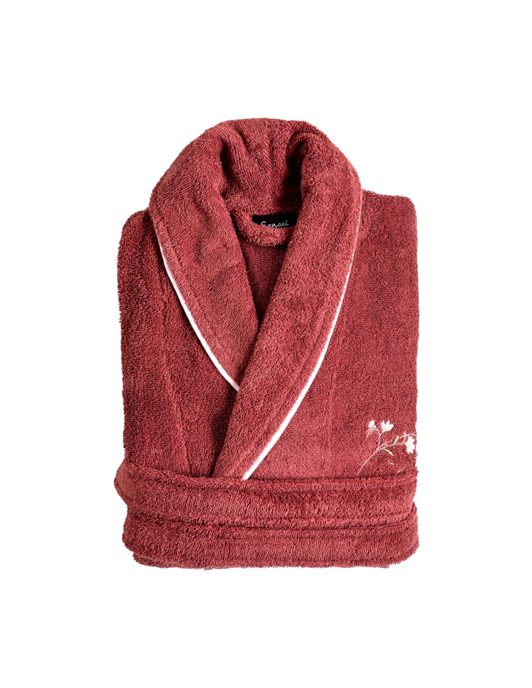 Peignoir brodé col châle 420 g/m² ELISE