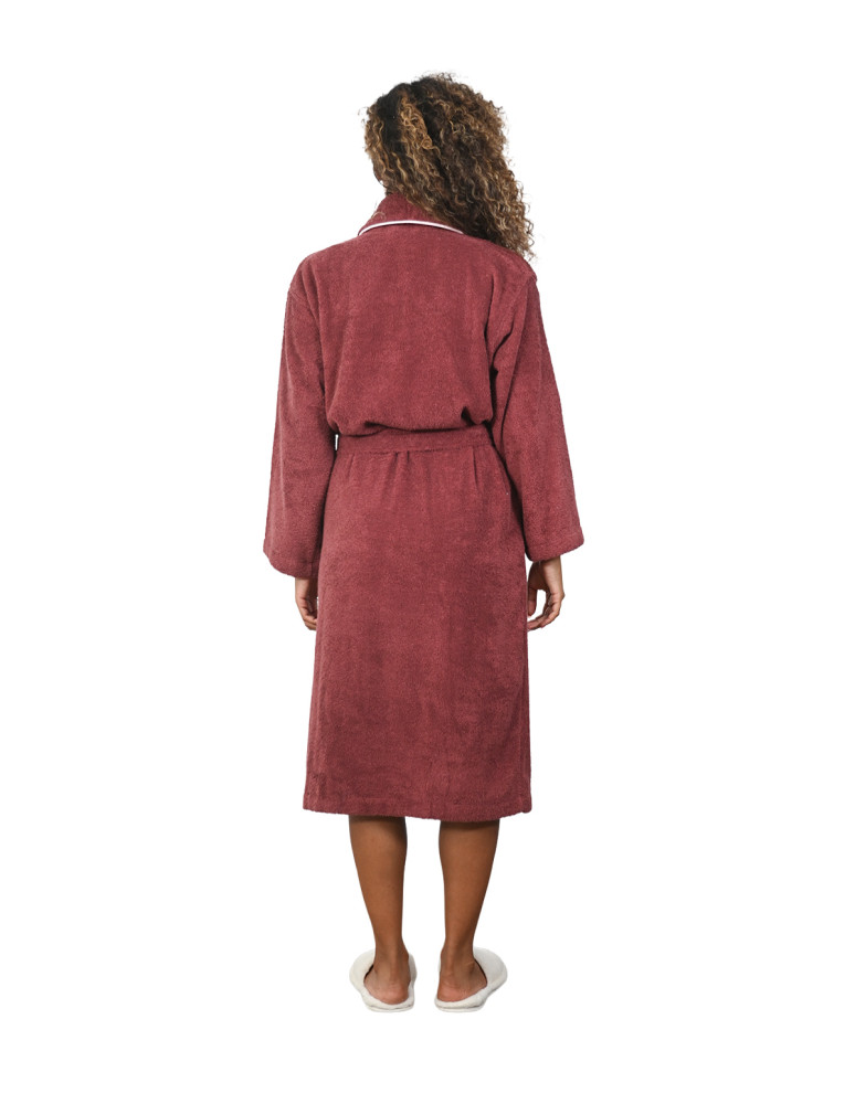 Peignoir brodé col châle 420 g/m² ELISE